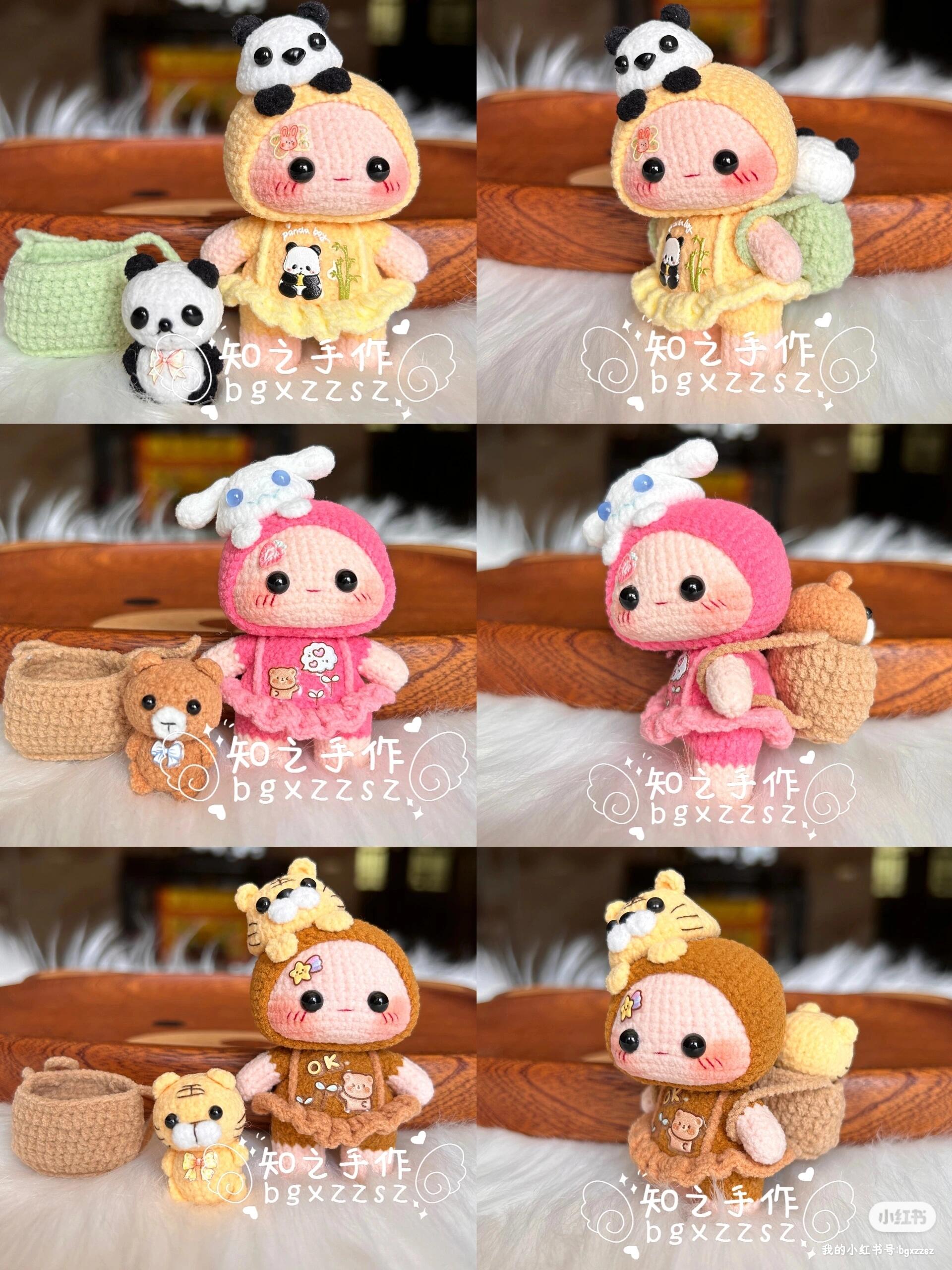 The crochet pattern for Cute Zai Zai 3  is included in the PDF file by zhizhishouzuo