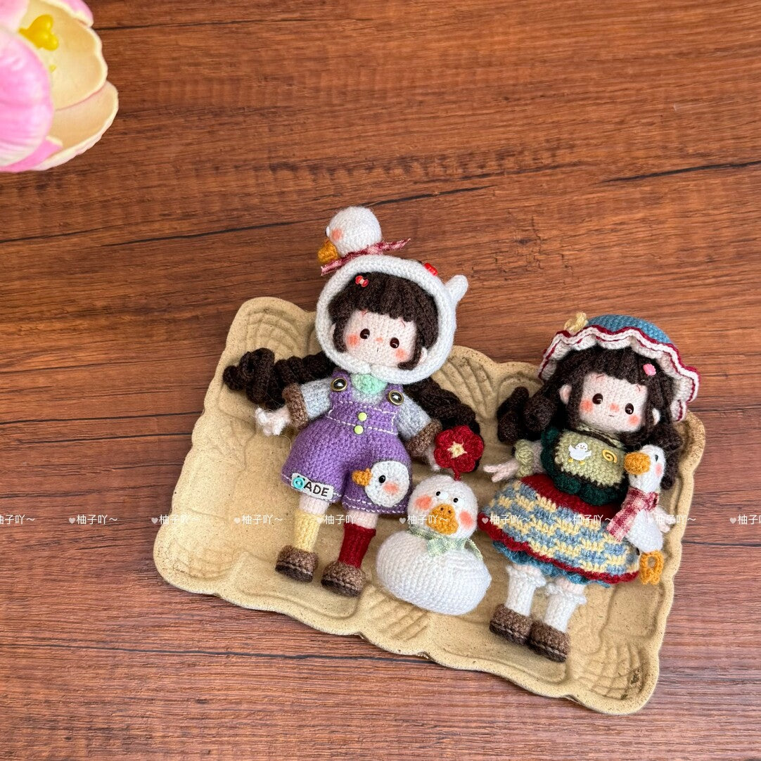 Two doll material kits featuring geese   by youziya