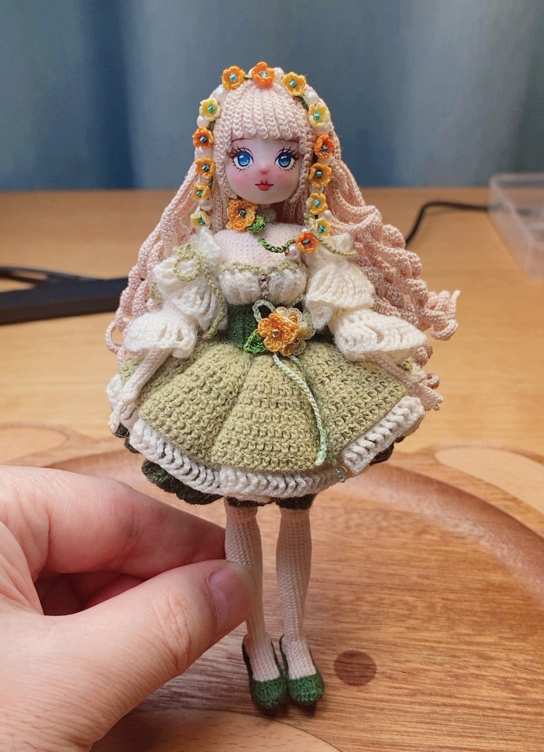 Only one micro-crochet she14 doll in stock, this crocheted artwork is designed by the artist moxiaoqingshe