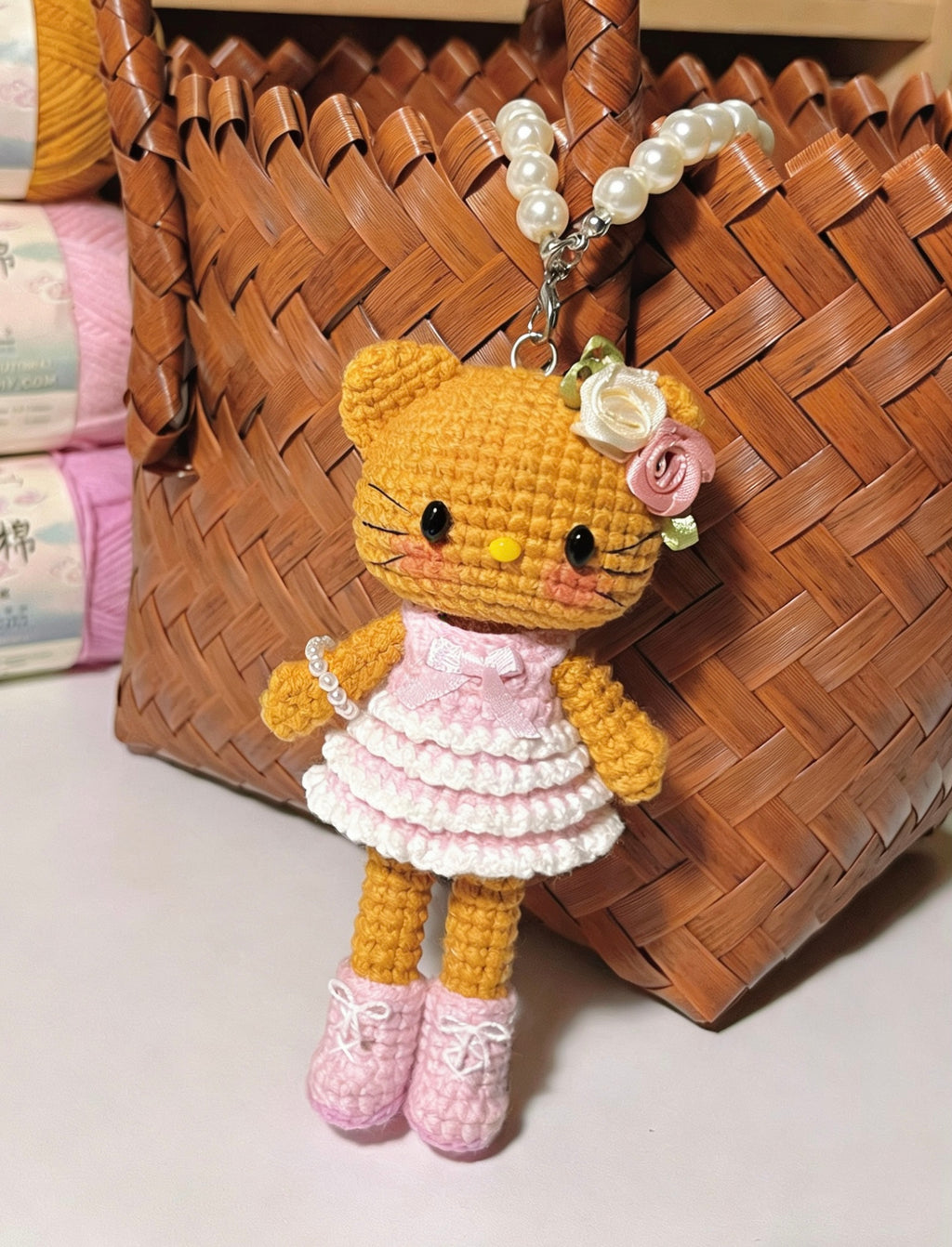 The crochet pattern for  long-legged kitty is included in the PDF file