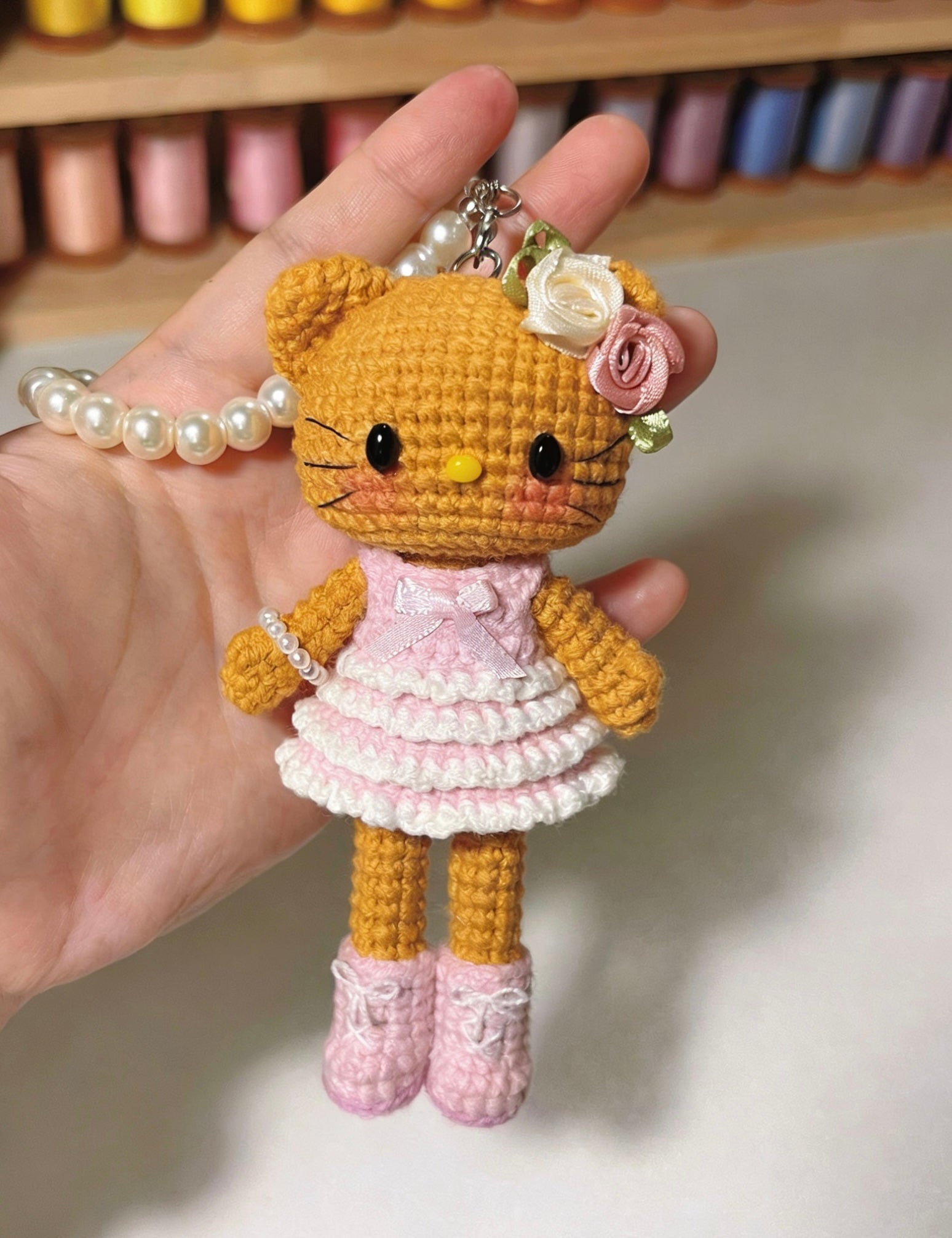 The crochet pattern for  long-legged kitty is included in the PDF file