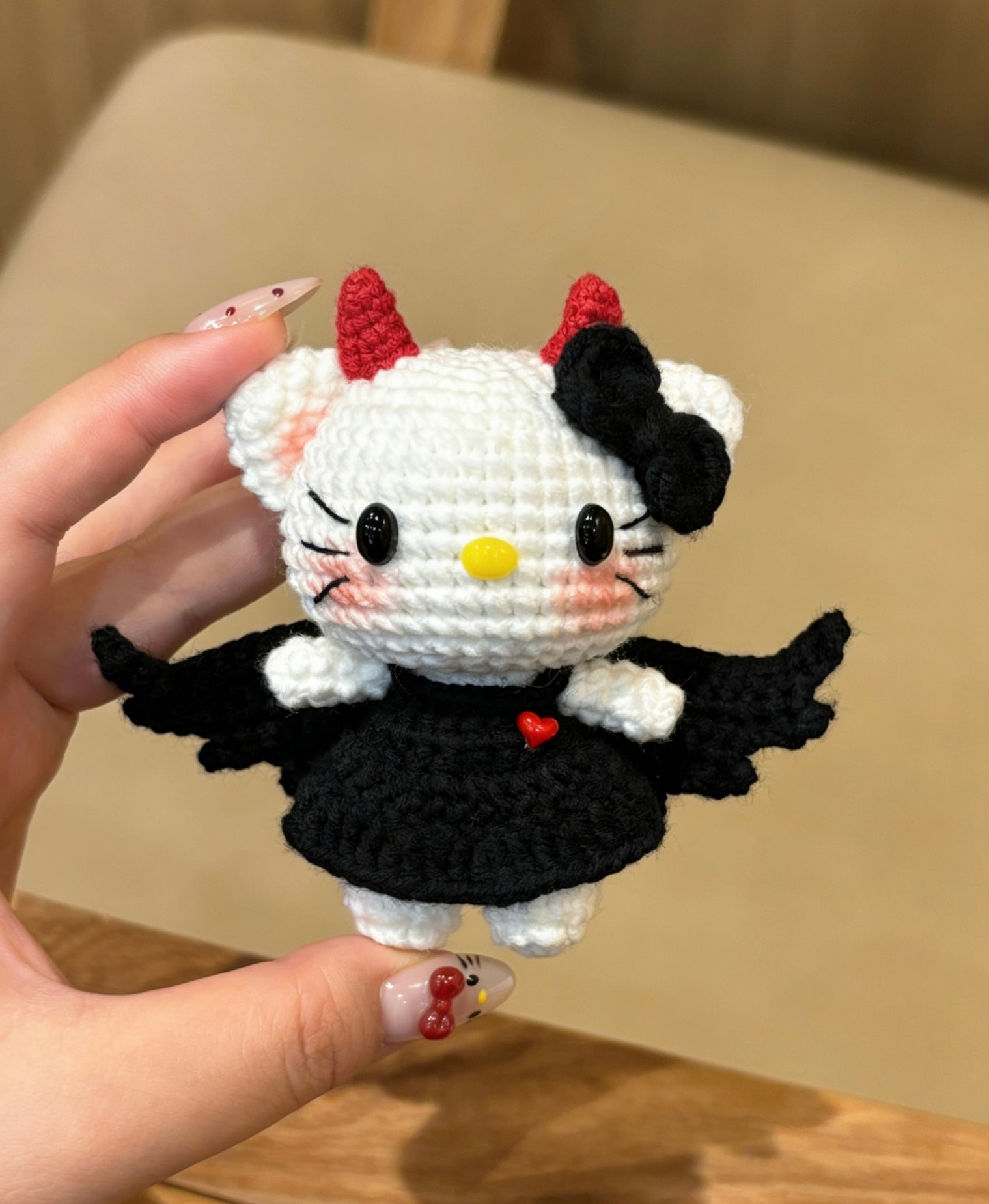 The crochet pattern for  devil kitty is included in the PDF file
