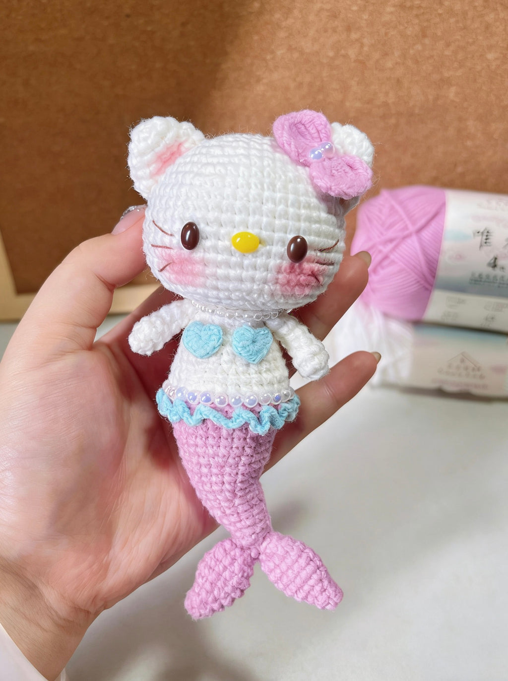 The crochet pattern for  mermaid kitty is included in the PDF file