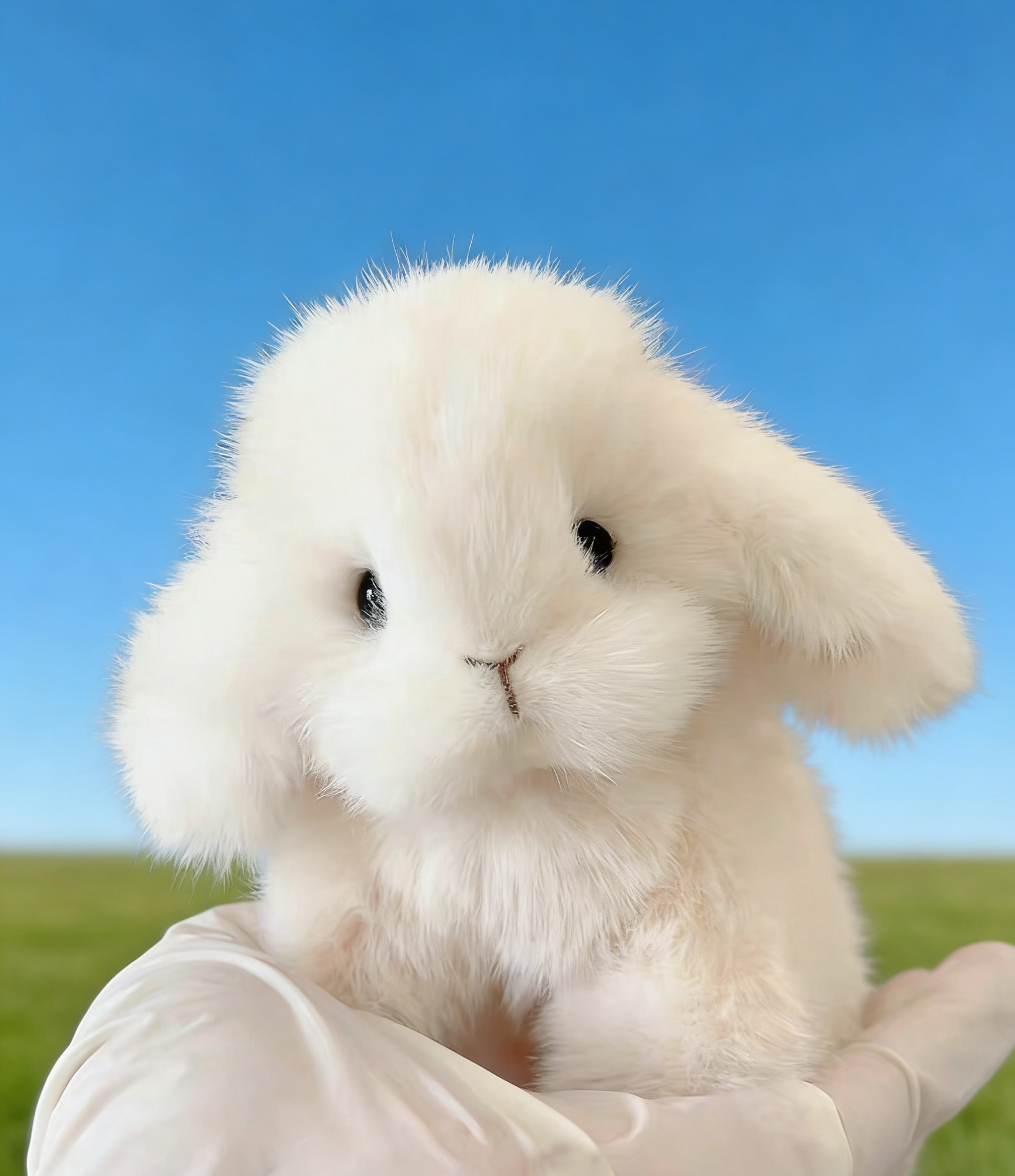 Handmade plush toy rabbit (Standing height 15 cm) have a hard skeleton inside their body